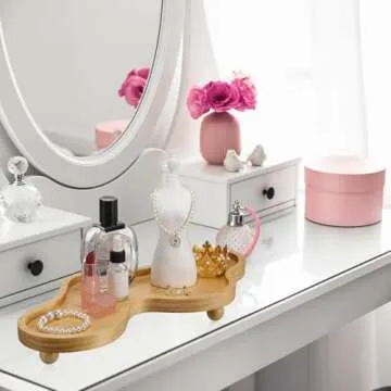 Uiifan Cloud Tray Wood Tray Perfume Tray Irregular Jewelry Tray Decorative Tray Wood Trays Home Decor Cloud Display Tray Valentine's Day Birthday Gift(Wood Color)