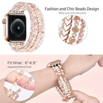 Stylish MOFREE Beaded Bracelet for Apple Watch 40mm/38mm/41mm/42mm