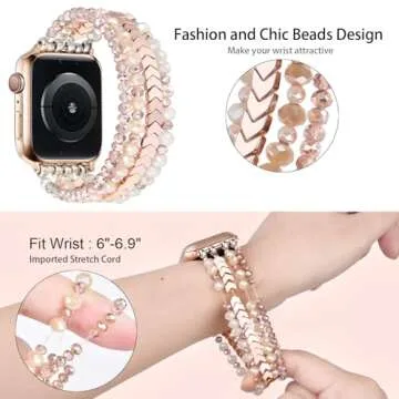 Stylish MOFREE Beaded Bracelet for Apple Watch 40mm/38mm/41mm/42mm