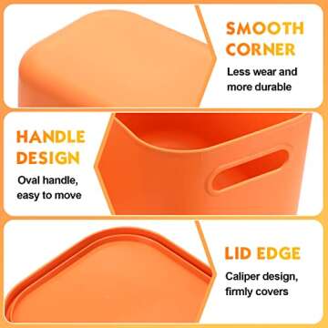 Hoolerry Colorful Stackable Storage Bins - 8 PC Set