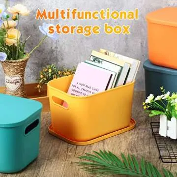 Hoolerry Colorful Stackable Storage Bins - 8 PC Set