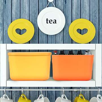 Hoolerry Colorful Stackable Storage Bins - 8 PC Set