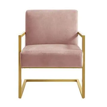 24KF Elegant Velvet Accent Chair with Golden Frame