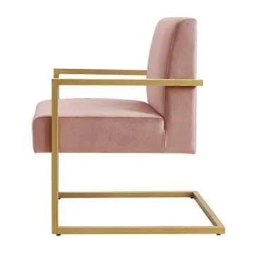 24KF Elegant Velvet Accent Chair with Golden Frame
