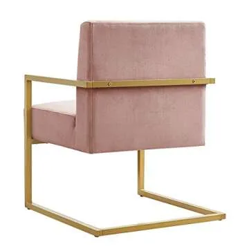 24KF Elegant Velvet Accent Chair with Golden Frame
