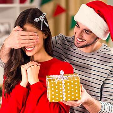 20 Rolls Christmas Grosgrain Ribbon Snowflake Christmas Tree Wrapping Ribbon Soft Craft Ribbon Christmas Polyester Satin Ribbon Hair Bow Clip Accessory for Christmas DIY Craft Decor, 2 Yard Each Roll