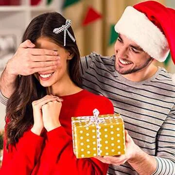 20 Rolls Christmas Grosgrain Ribbon Snowflake Christmas Tree Wrapping Ribbon Soft Craft Ribbon Christmas Polyester Satin Ribbon Hair Bow Clip Accessory for Christmas DIY Craft Decor, 2 Yard Each Roll