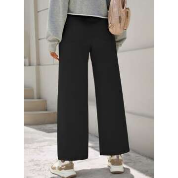 Dokotoo Black Cargo Pants Women Wide Leg High Waisted Jeans for Women Work Slacks Dress Pants Womens Trousers Casual 2025 Spring Outfits Teacher Trendy Pockets Denim Clothes Clothing Palazzo