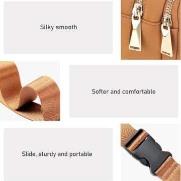 ZORFIN Fanny Packs for Women Men, Belt Bag with 5 Zipper Pockets, Fashion Waist Pack Crossbody Bag with Adjustable Belt for Travel/Shopping/Hiking/Running/Cycling (Brown)