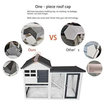 BIRASIL Wood Rabbit Hutch for Small Animals Indoor Outdoor