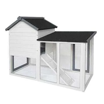 BIRASIL Wood Rabbit Hutch for Small Animals Indoor Outdoor