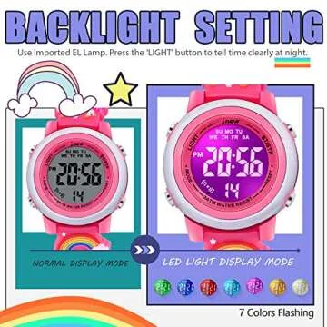 VAPCUFF Unicorn Watch for Girls Age 3-10 - Birthday Gift for Toddler and Kids, Red