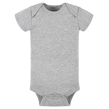 Gerber Baby 5-Pack Solid Onesies Bodysuits, Gray, 3-6 Months