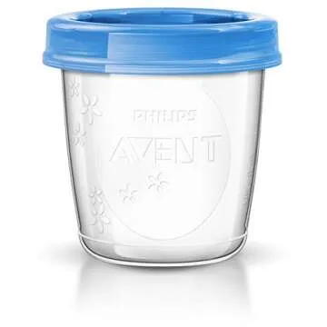 Philips AVENT Breast Milk Storage Cups And Lids, 10 6oz Containers, SCF618/10
