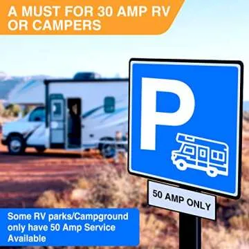 Nilight - 50032R 18 inch 30 Amp to 50 Amp RV Plug Adapter Heavy Duty Dogbone Electrical Adapter with Handle 30A Male to 50A Female Cord Adapter 125V/3750W,2 Years Warranty