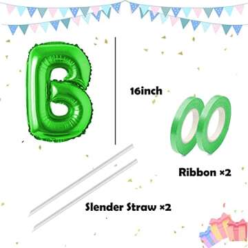 Letter Balloons 16 Inch Mylar Foil Alphabet Letter A-Z Balloons Set for Wedding Birthday Party Decoration Banner Custom Phrase 26 Pieces (Green)…
