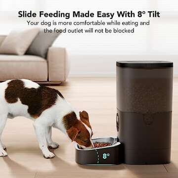 PETLIBRO Automatic Dog Feeder, 6L Dog Food Dispenser with Timer Interactive Voice Recorder, Auto Dog Feeder with Desiccant Bag 1-4 Meals Dry Food, Black Transparent