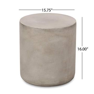 Modern Light Gray Outdoor Side Table by Christopher Knight