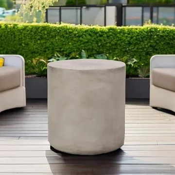 Modern Light Gray Outdoor Side Table by Christopher Knight