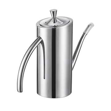 KSENDALO SUS304 Stainless Steel Oil Can 500ML/17oz - Leakproof Cruet & Container for Olive Oil, Vinegar, and Grease - Precision Spout for Easy Drip-Free Pouring in Cooking and Kitchen Use