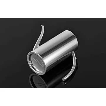 KSENDALO SUS304 Stainless Steel Oil Can 500ML/17oz - Leakproof Cruet & Container for Olive Oil, Vinegar, and Grease - Precision Spout for Easy Drip-Free Pouring in Cooking and Kitchen Use