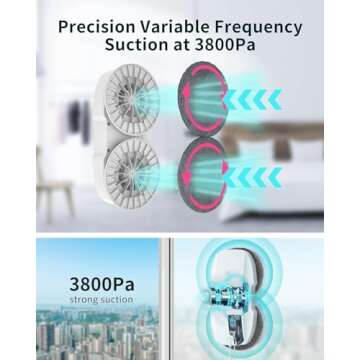 FMART T9Pro Window Cleaning Robot, Ultrasonic Atomization Intelligent Water Spray, 3800PA Suction Power, AI Intelligent Path Planning, Edge Detection Technology, Remote Control Robot Window Cleaner