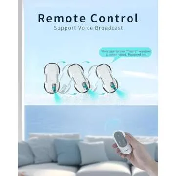 FMART T9Pro Window Cleaning Robot, Ultrasonic Atomization Intelligent Water Spray, 3800PA Suction Power, AI Intelligent Path Planning, Edge Detection Technology, Remote Control Robot Window Cleaner