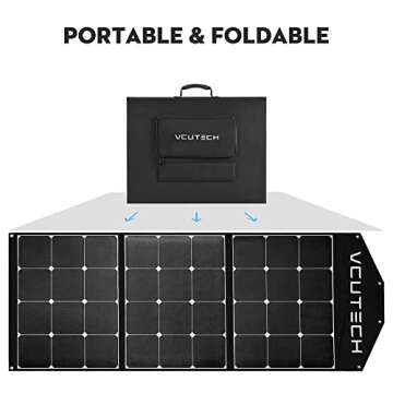 Portable Solar Panels for Power Station, 200 Watt Foldable Solar Panel Kit with MC-4 to XT60 for Pow...