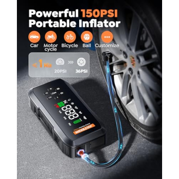 4500A Car Jump Starter with 150PSI Air Compressor