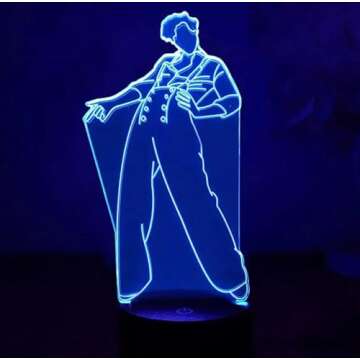 3D Night Light, 16 Colors Changing Remote Control and Smart Touch 3D Vision Singer Idol Creative Con...