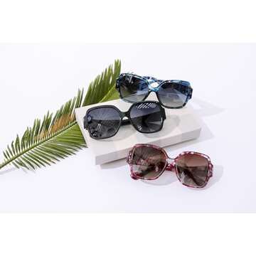 Peepers by PeeperSpecs Women's Cancun Polarized Sunglasses Square, Marine Quartz, No Correction