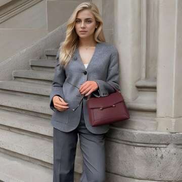 BOSTANTEN Stylish Vegan Leather Crossbody Bag with Flap for Women in Wine Red