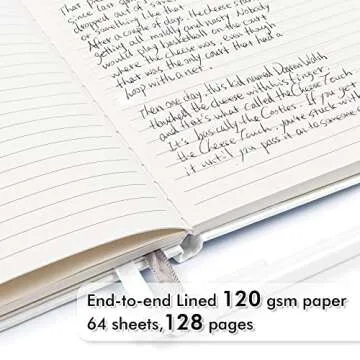 feela 5 Pack Notebooks Journals Bulk, Hardcover Notebook Classic Ruled Lined Journals with Pen Holder for Women Girls School Business Supplies, with 5 Black Pens, 120 GSM, 5.1”x8.3”, A5, White