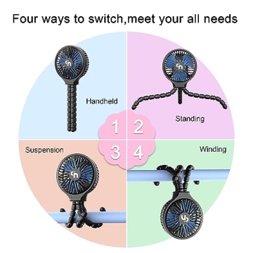 WiHoo Mini Handheld Stroller Fan for Ultimate Cooling