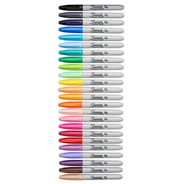 Sharpie Permanent Markers, Fine Point, Assorted 24 Count