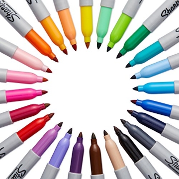 Sharpie Permanent Markers, Fine Point, Assorted 24 Count
