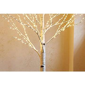 Birchlitland LED Birch Tree 4FT 200L Warm White Fairy Lights, Lighted Trees for Indoor Outdoor Home Thanksgiving Christmas Holiday Decoration
