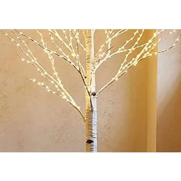 Birchlitland LED Birch Tree 4FT 200L Warm White Fairy Lights, Lighted Trees for Indoor Outdoor Home Thanksgiving Christmas Holiday Decoration