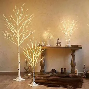 Birchlitland LED Birch Tree 4FT 200L Warm White Fairy Lights, Lighted Trees for Indoor Outdoor Home Thanksgiving Christmas Holiday Decoration