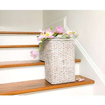 Creative Co-Op Woven Stair Basket with Handles
