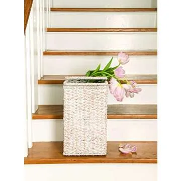 Creative Co-Op Woven Stair Basket with Handles
