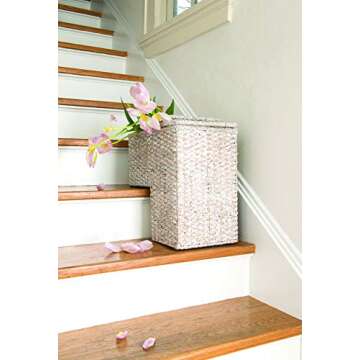 Creative Co-Op Woven Stair Basket with Handles