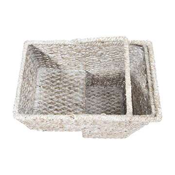 Creative Co-Op Woven Stair Basket with Handles