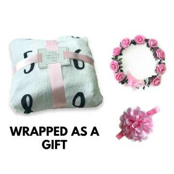 Baby Milestone Blanket with Floral Wreath & Headband