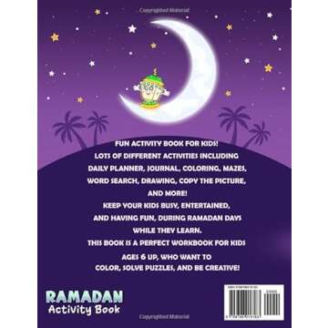 Ramadan Activity Book: Over 90 Fun Activities for Muslim Kids, Ages 6 Up | Journaling, Planner, Colo...