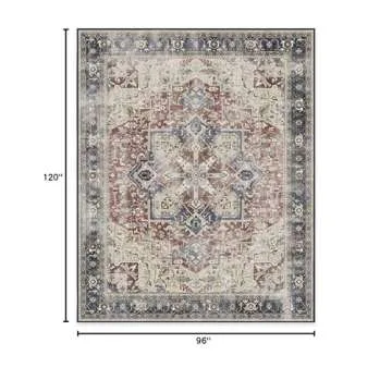 RUGGABLE Kamran Washable Rug - Perfect Vintage Washable Area Rug for Living Room, Kitchen, Bedroom, ...