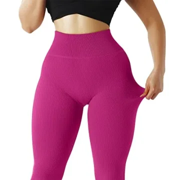 SUUKSESS Women Ribbed Seamless Leggings for All Activities