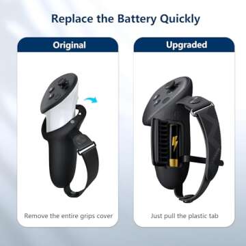 AMVR Upgraded Controller Grips Cover Compatible with Meta/Oculus Quest 3S/Quest 3 Accessories, with ...