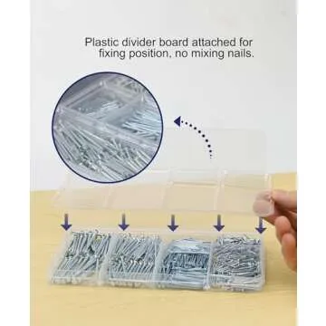 Eujqo 700pcs Assorted Nails for Picture Hanging