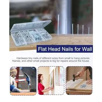 Eujqo 700pcs Assorted Nails for Picture Hanging